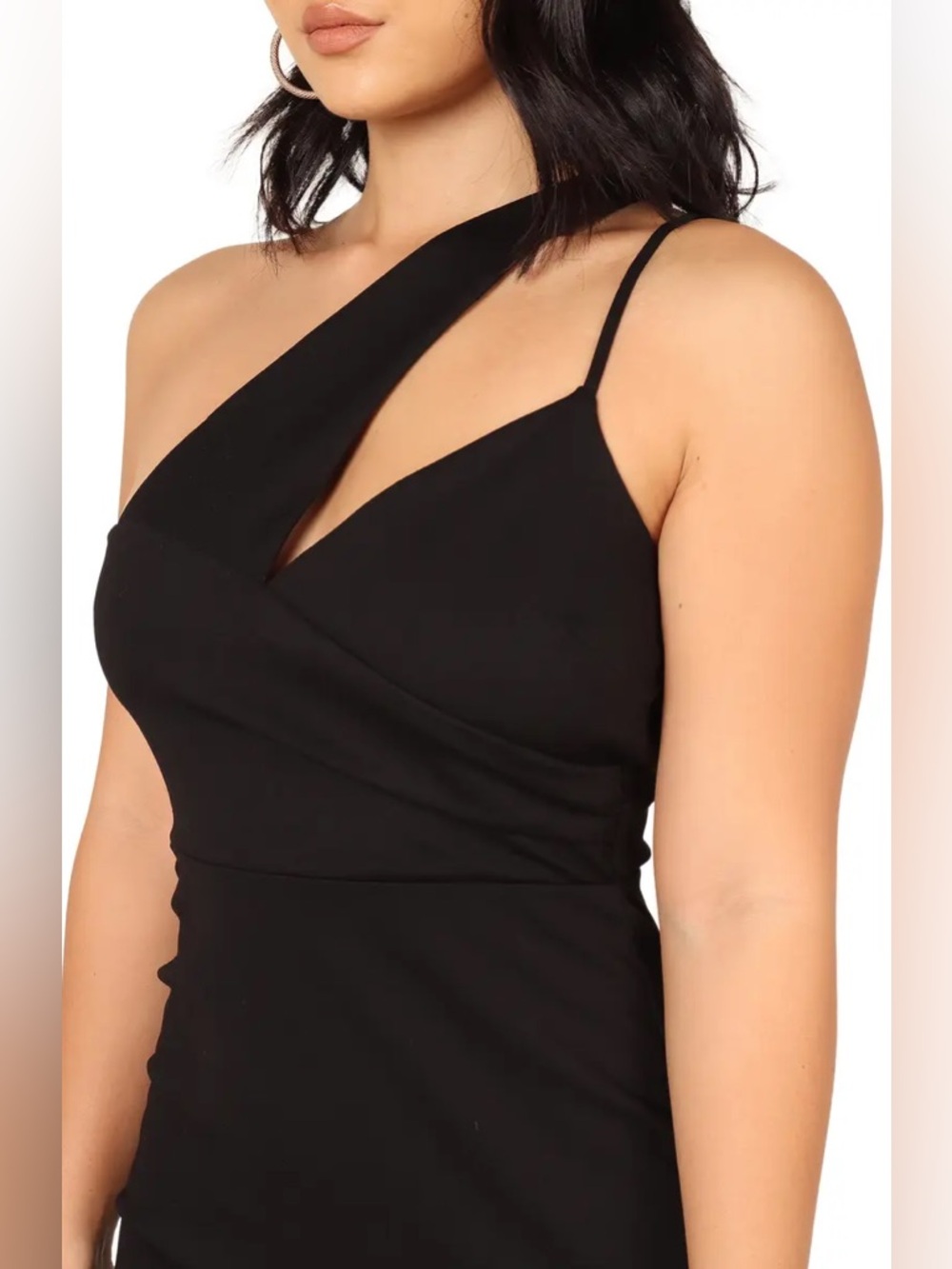 Petal & Pup Jolie Asymmetric Sheath Midi Dress Size 8 Black - Picture 2 of 14